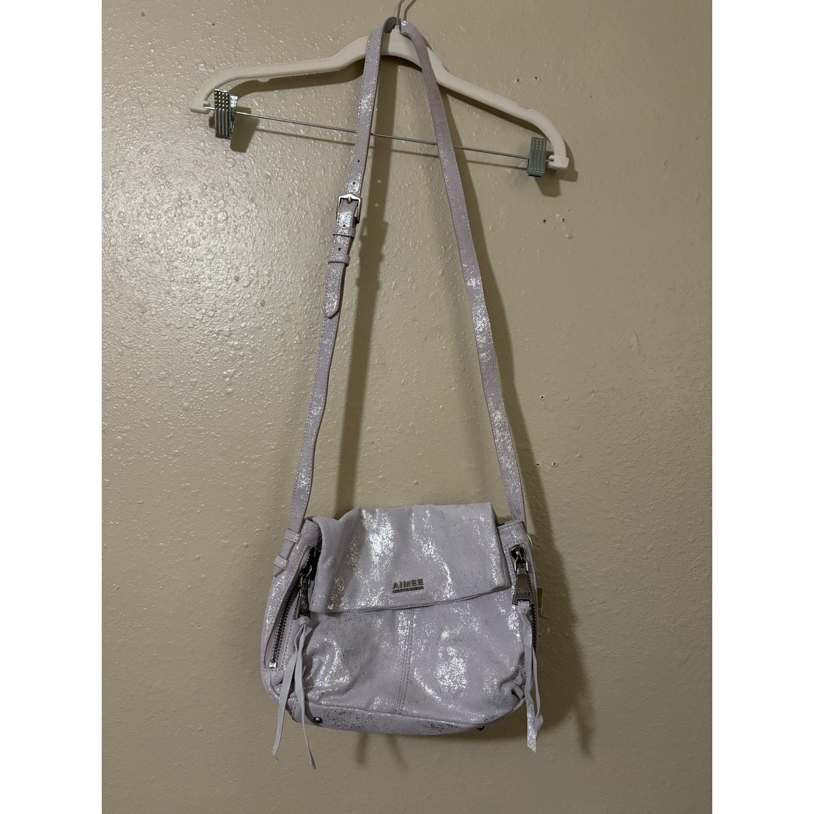 Aimee Kestenburg Light Purple Iridescent Metallic Crossbody Bag
